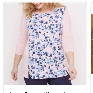 Lane Bryant Pink Floral Blouse